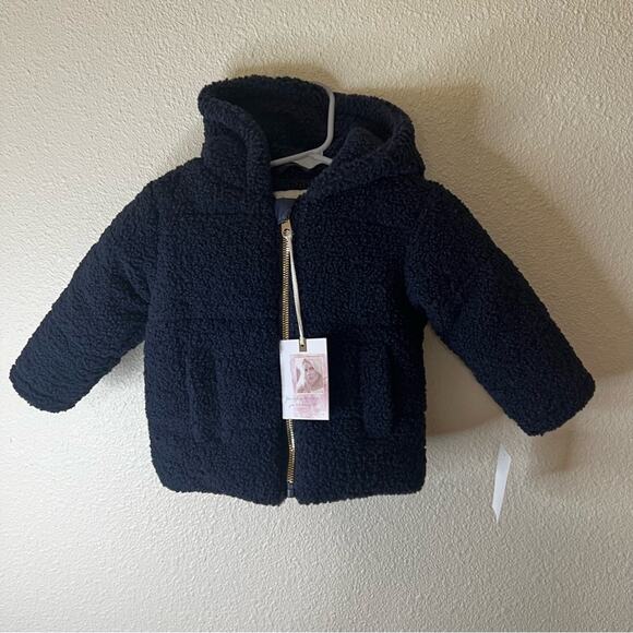 Jessica Simpson navy blue sherpa zipper puffer jacket NEW Baby 12M - Picture 7 of 7